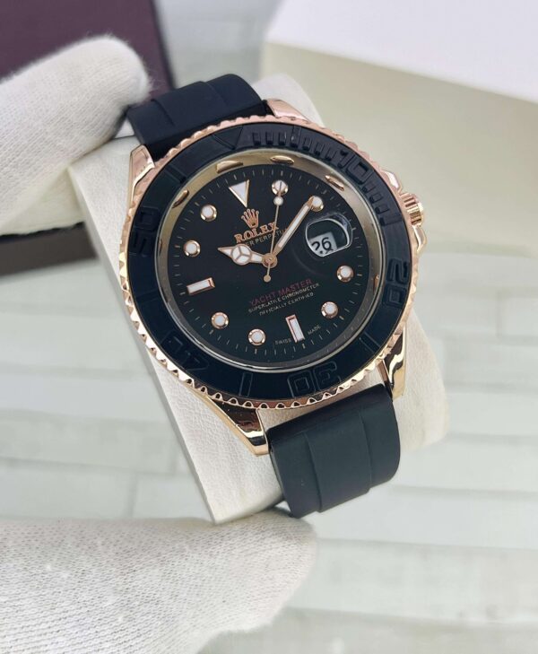 Yacht Master Rolex Men’s Watch – Date, Rubber Strap, Buzzer by Shopizea - Image 3